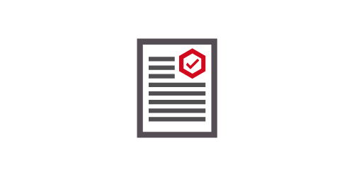 One page document with red check mark