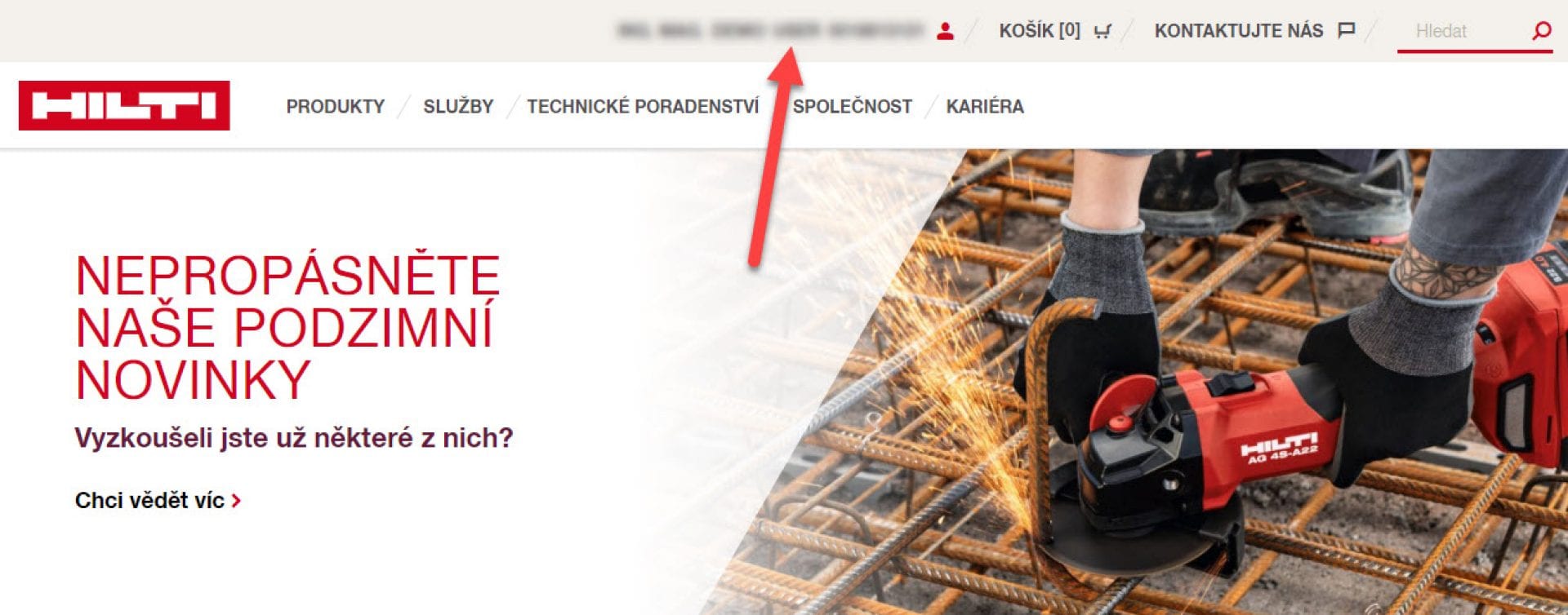 Domovská stránka Hilti