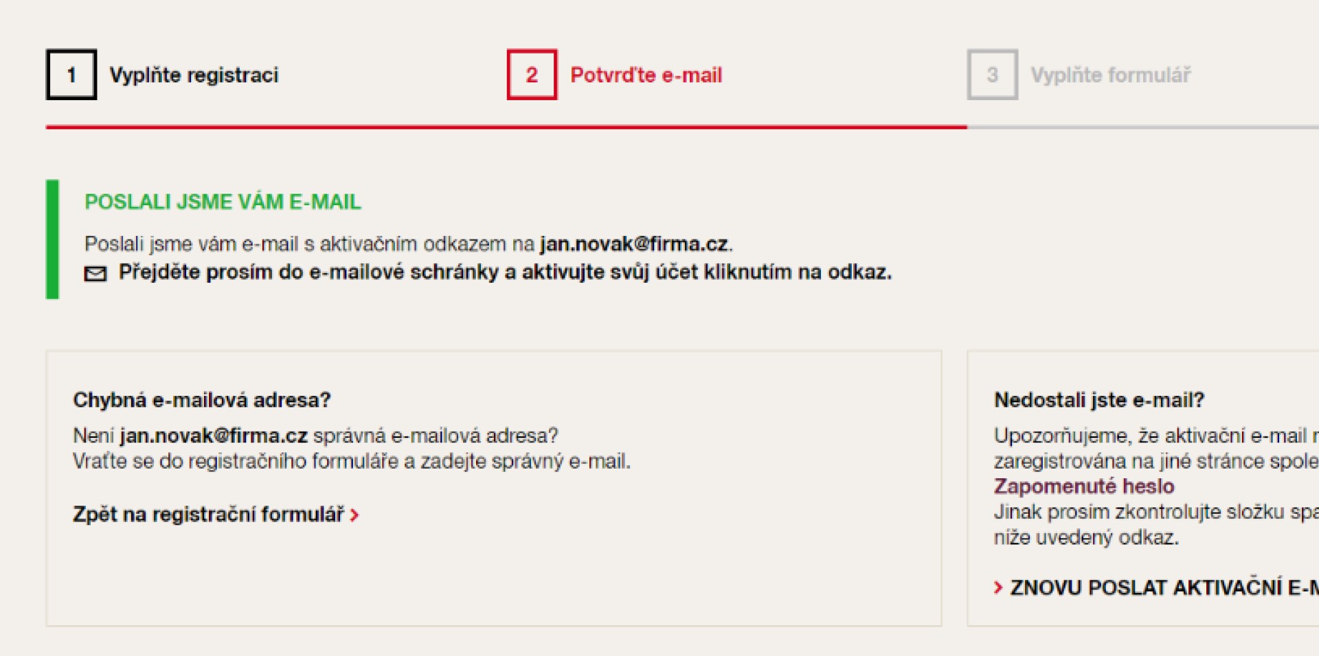 Potvrzovací e-mail pro registraci v Hilti