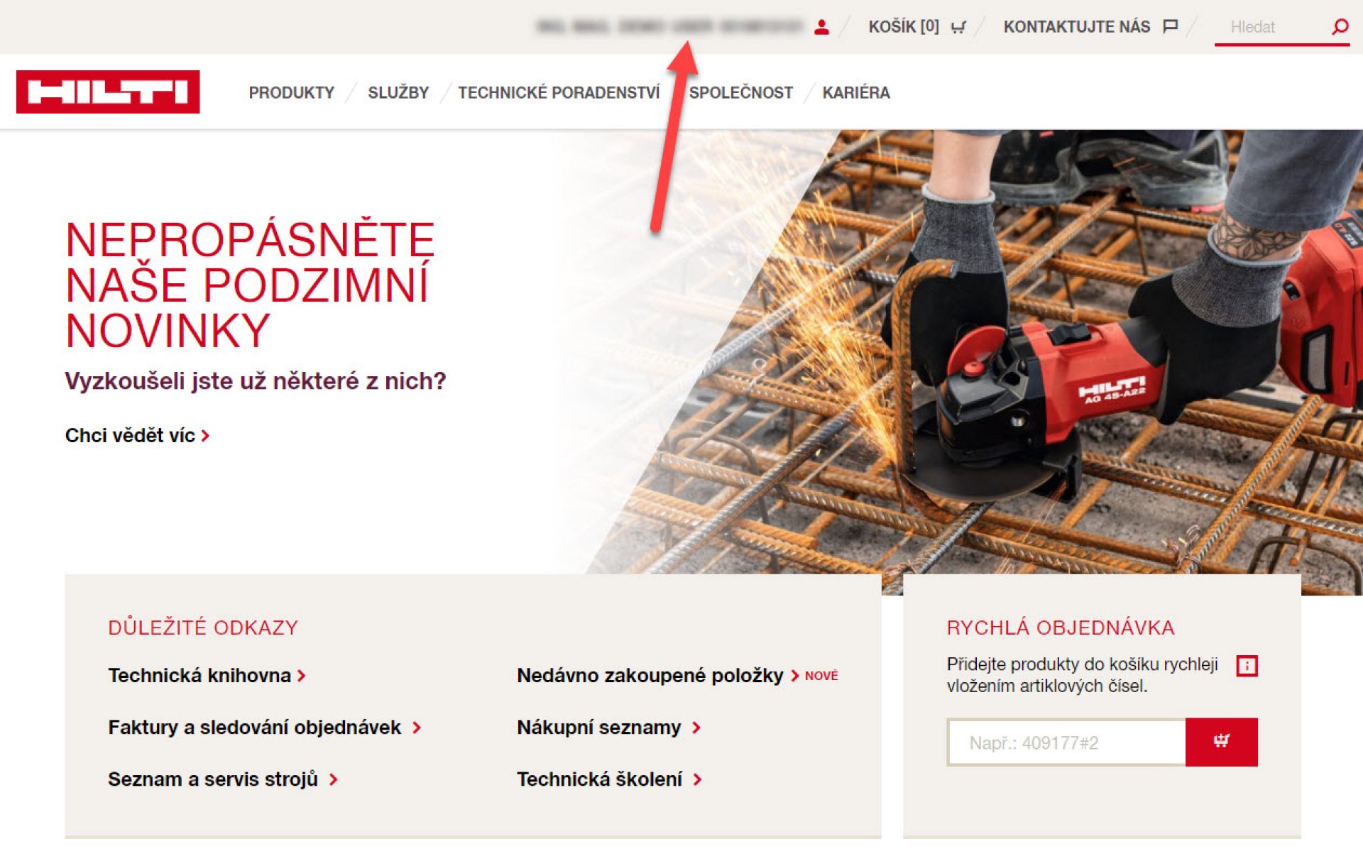 Domovská stránka Hilti