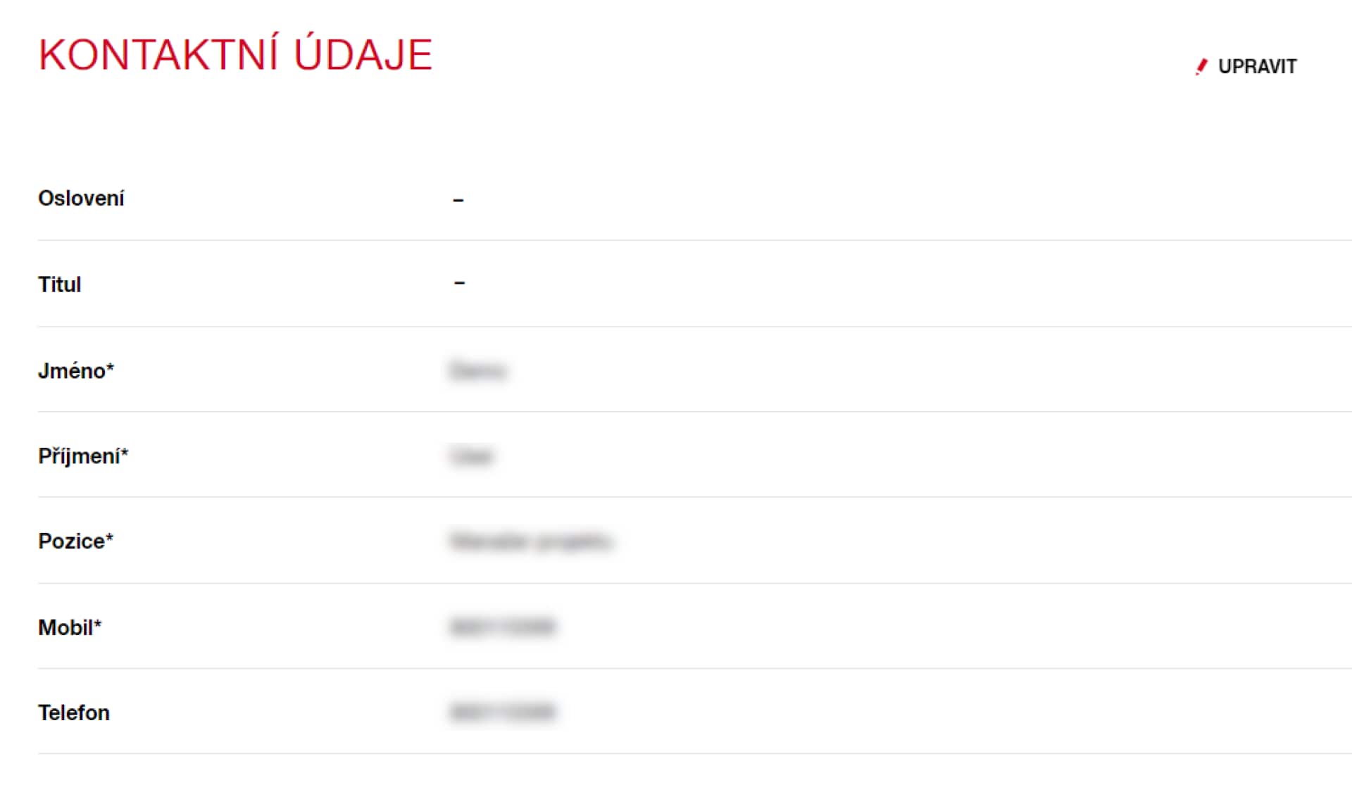 Kontaktní údaje