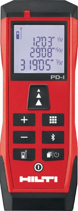 Laserový diaľkomer PD-I Robustný laserový merací prístroj s inteligentnými meracími funkciami a technológiou prepojenia cez Bluetooth® pre interiérové aplikácie s priemerom až 100 m/330 stôp