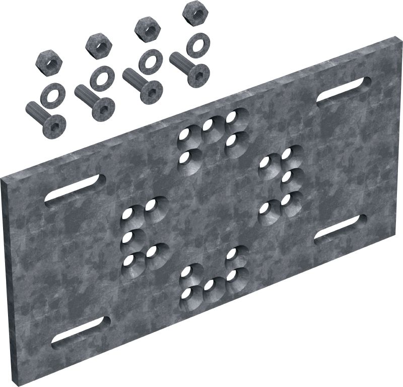 Modulárna platňa MT-P-G OC Modulárna doska na montáž modulárnych konštrukcií na konštrukčnú oceľ bez potreby priameho upevnenia