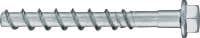 Kotevná skrutka do betónu HUS2-H Kotviaca skrutka s vynikajúcim výkonom na rýchlejšie trvalé a dočasné upevnenie do betónu (uhlíková oceľ, šesťhranná hlava)