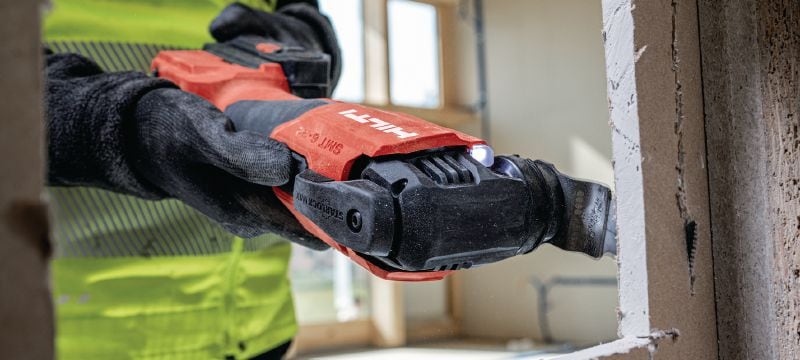 SMT 6-22 Akumulátorová multibrúska Výkonná akumulátorová multibrúska s rozhraním StarlockMax, AVR a oscilačným uhlom 4° Použitie 1