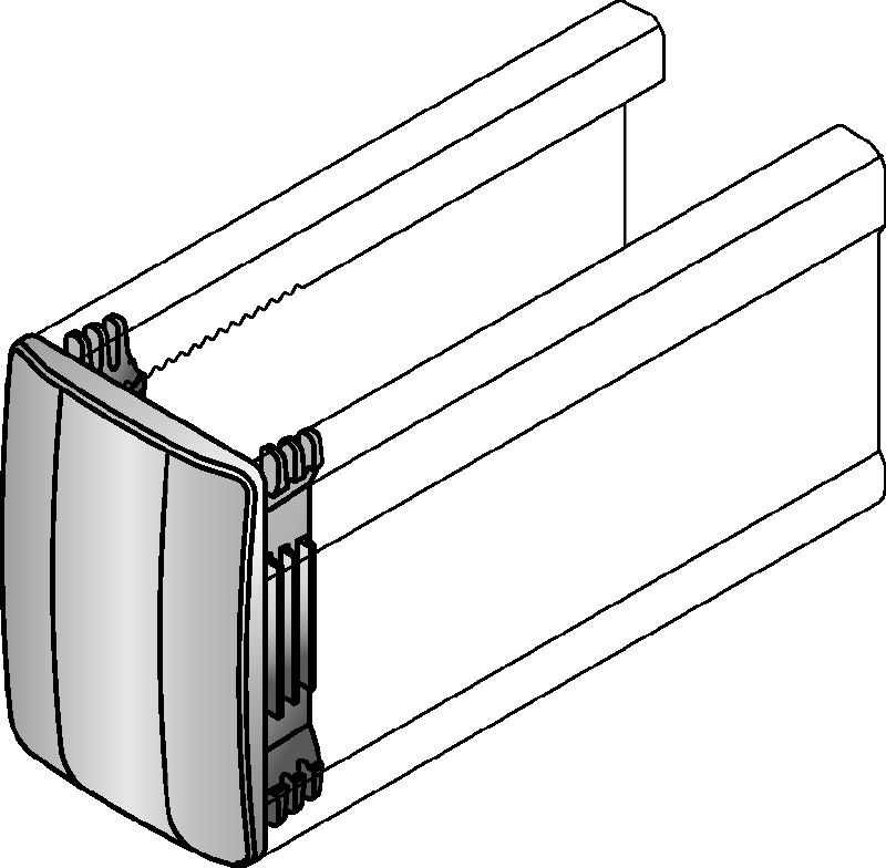Koncová krytka na nosník MM-E Krytka na nosník na prekrytie koncov podperných nosníkov Hilti MM