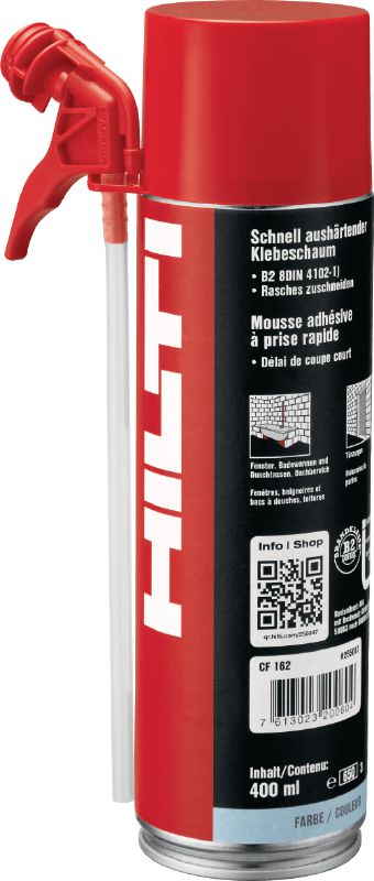 CF162 Pena na fixáciu dverových zárubní s tryskou Dvojzložková lepiaca pena pre vysoko produktívnu fixáciu dverových zárubní