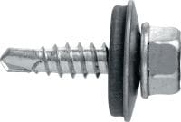 S-MD 51 SS samorezné skrutky do kovu Samorezná skrutka (nehrdzavejúca oceľ A4) s podložkou 16 mm pre pripevnenie tenkého kovu na kov (až do 3 mm)