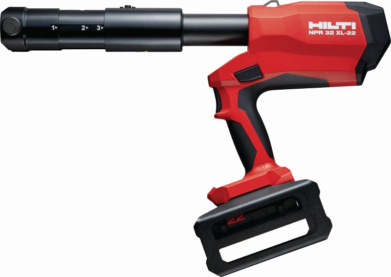 Hydraulické lisovacie kliešte na potrubie NPR 32 XL-22 Masívne akumulátorové lisovacie kliešte na potrubie s pištoľovou rukoväťou kompatibilné s 32 kN výmennými čeľusťami a krúžkami (platforma akumulátora Nuron)