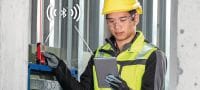 Laserový diaľkomer PD-I Robustný laserový merací prístroj s inteligentnými meracími funkciami a technológiou prepojenia cez Bluetooth® pre interiérové aplikácie s priemerom až 100 m/330 stôp Použitie 1