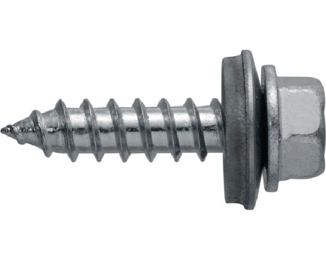 Závitorezné skrutky S-MP 53 Z Závitorezná skrutka (pozinkovaná uhlíková oceľ) s podložkou 16 mm pre upevnenie na trámové rámy alebo tenké oceľové/hliníkové prvky