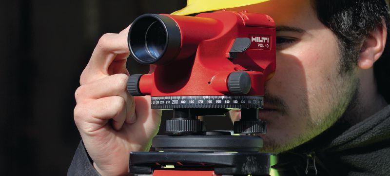 Optický nivelačný prístroj POL 10 Optický nivelačný prístroj pre každodenné nivelačné práce s 20-násobným zväčšením Použitie 1