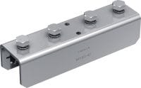 MT-ES-40 FL Predmontované spojovacie kliešte Spojovací konektor s predmontovanou poistnou maticou Fast-Lock a skrutkou na spájanie kanálov podpery MT od konca ku koncu (MT-40, 50, 60, 40D)