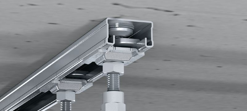MM-ST Pozinkovaný predmontovaný čap potrubnej objímky na rýchle pripojenie k podperným nosníkom MM Použitie 1