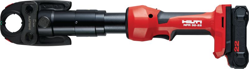 Hydraulické lisovacie kliešte na potrubie NPR 32-22 Všestranné a pohodlné akumulátorové lisovacie kliešte kompatibilné s vymeniteľnými 32 kN lisovacími čeľusťami a krúžkami (platforma akumulátora Nuron)