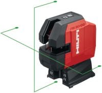 Olovnicový a priečny líniový laser PM 20-CGE s vysokou presnosťou Kombinovaný laser s 2 líniami a 4 bodmi na vodoinštalačné práce, niveláciu, zarovnávanie a vymedzovanie so zeleným lúčom s vysokou presnosťou