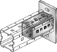 Kotevná platňa DIN 9021 M16 pozinkovaná Žiarovo zinkovaná (HDG) kotevná platňa na upevnenie nosníkov MI-90 k betónu pomocou dvoch kotiev
