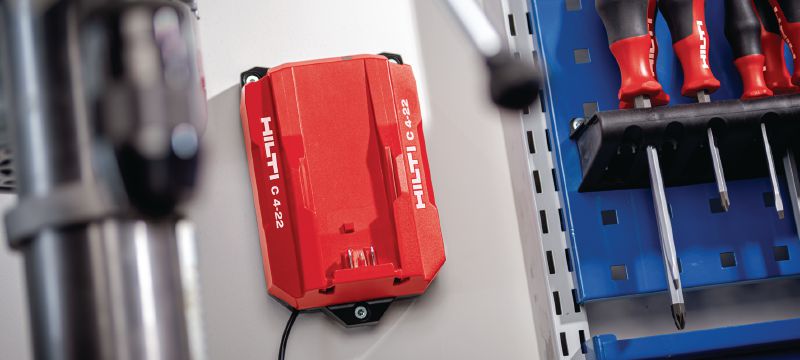 C 4-22 Kompaktná nabíjačka Nuron Kompaktná nabíjačka na všetky akumulátory Hilti Nuron Použitie 1